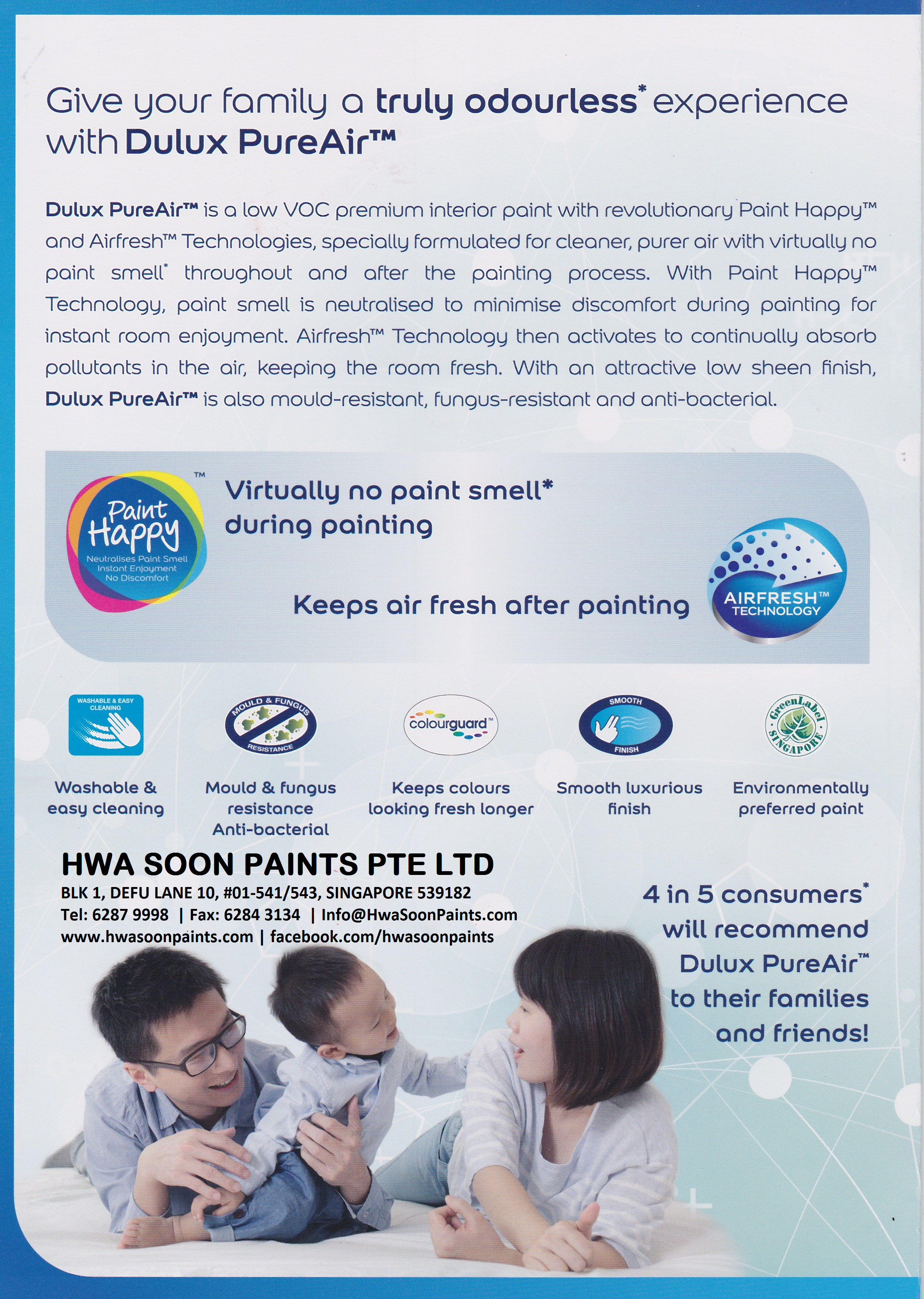 ICI Dulux PureAir - Singapore's most Odourless Paint - Features